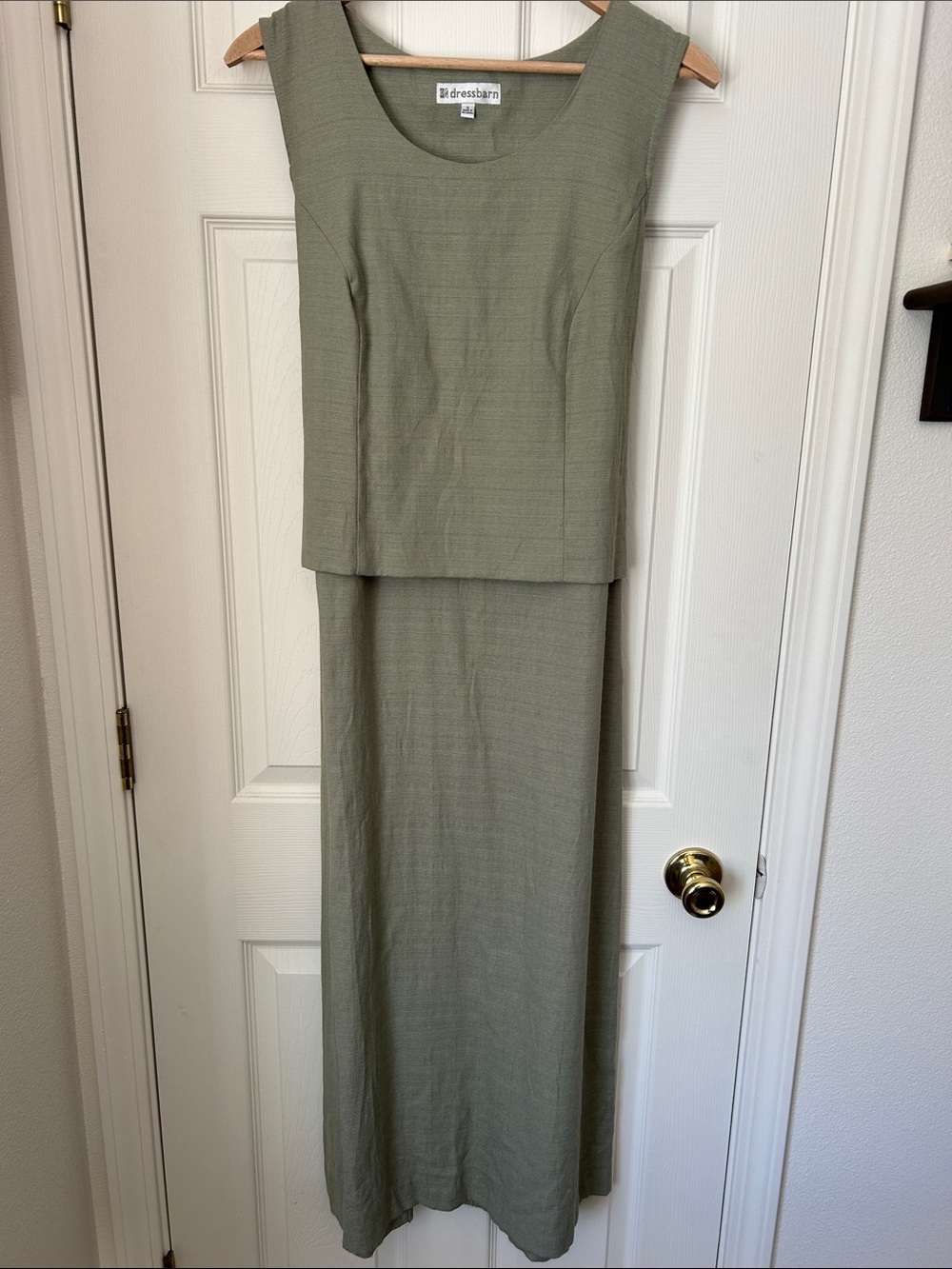 dressbarn Olive Green Sleeveless Maxi Two-Piece Set